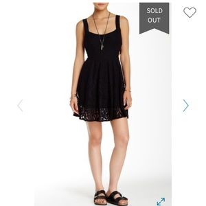 Free people black lace cutout dress